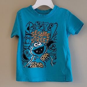 Sesame Street turquoise Cookie Monster tee shirt
